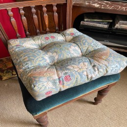 William Morris Dining Chair Booster Cushions Strawberry Thief Slate